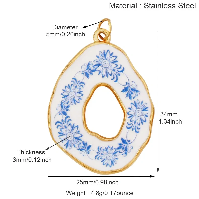 Stainless Steel Painted Plants Roses Clover Flower Charms Pendant,DIY Necklace Bracelet Jewelry Pendant Accessory Supply R68
