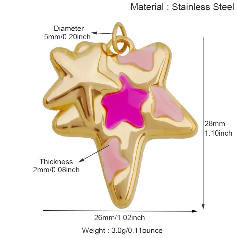 Trendy Stainless Steel Sun Star Apollo Colorful Charm Pendant,Handmade DIY Bracelet Necklace Jewelry Accessory Supplies R66