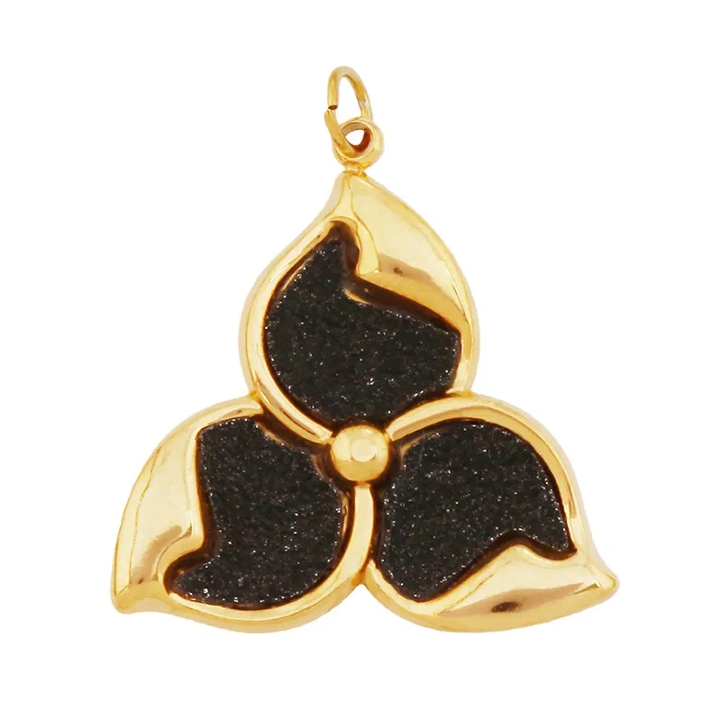 Stainless Steel Painted Plants Roses Clover Flower Charms Pendant,DIY Necklace Bracelet Jewelry Pendant Accessory Supply R68