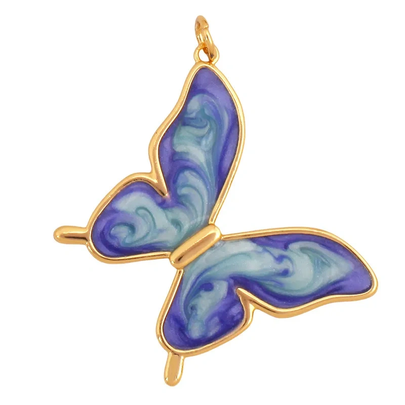 Trendy Butterfly Dragonfly Bird Bee Animal Charm Pendant,Real 18K Gold Plated Necklace Bracelet DIY Handmade Jewelry Supply R11