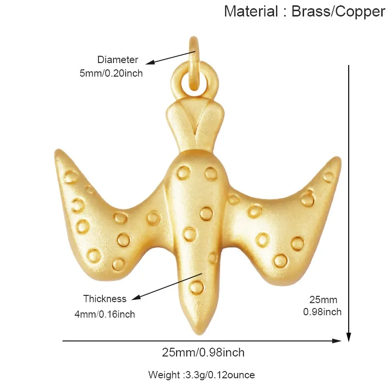 Trendy Butterfly Dragonfly Bird Bee Animal Charm Pendant,Real 18K Gold Plated Necklace Bracelet DIY Handmade Jewelry Supply R11