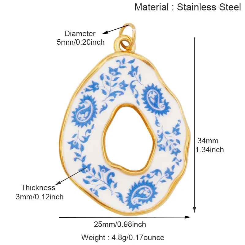 Stainless Steel Painted Plants Roses Clover Flower Charms Pendant,DIY Necklace Bracelet Jewelry Pendant Accessory Supply R68