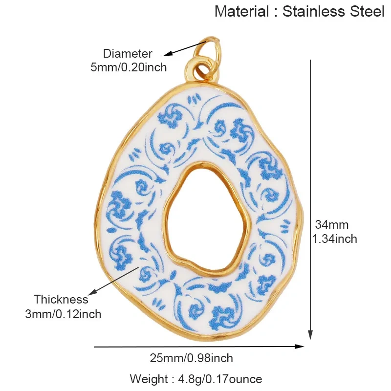 Stainless Steel Painted Plants Roses Clover Flower Charms Pendant,DIY Necklace Bracelet Jewelry Pendant Accessory Supply R68