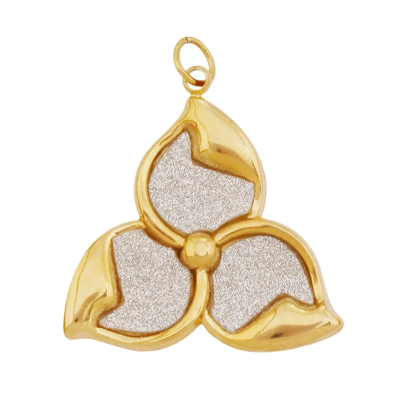 Stainless Steel Painted Plants Roses Clover Flower Charms Pendant,DIY Necklace Bracelet Jewelry Pendant Accessory Supply R68