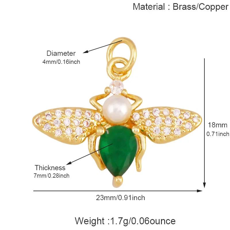 Trendy Butterfly Dragonfly Bird Bee Animal Charm Pendant,Real 18K Gold Plated Necklace Bracelet DIY Handmade Jewelry Supply R11