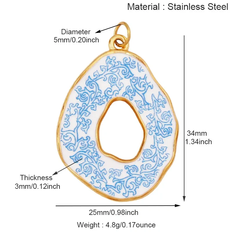 Stainless Steel Painted Plants Roses Clover Flower Charms Pendant,DIY Necklace Bracelet Jewelry Pendant Accessory Supply R68