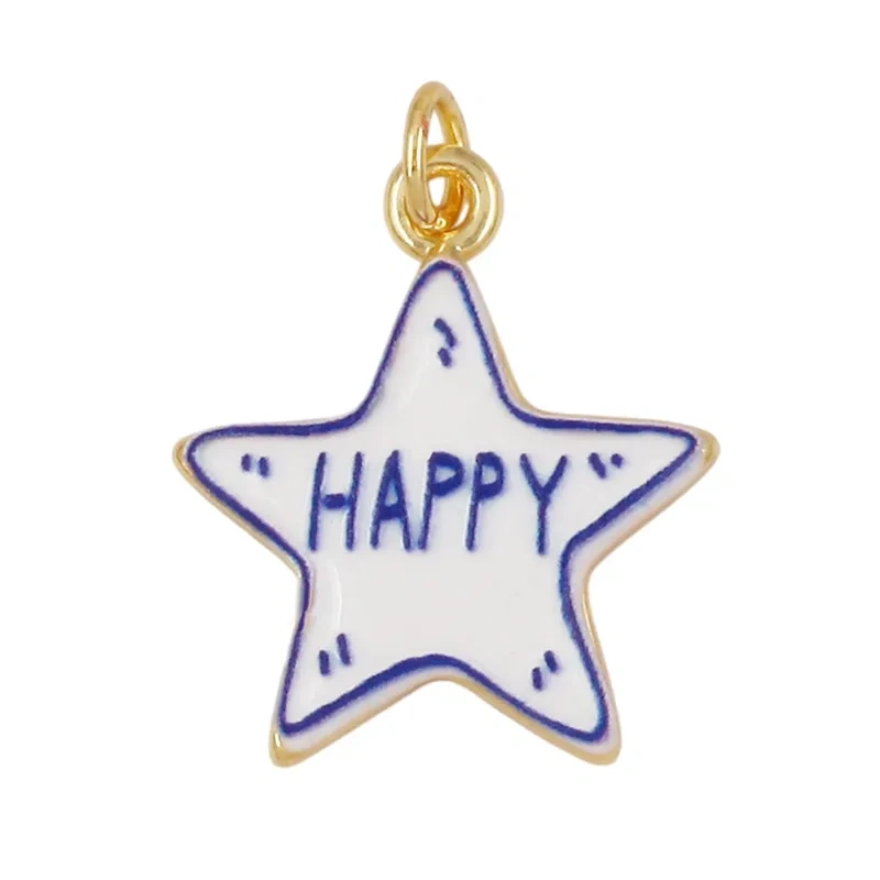 Trendy Colorful Heart Star Charm Pendant,Love Kiss Mom Lucky Letter Choker DIY Jewelry Making Necklace Bracelet Supplies L46