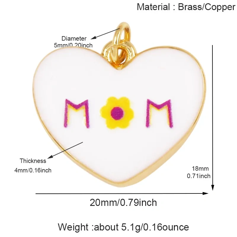 Trendy Colorful Heart Star Charm Pendant,Love Kiss Mom Lucky Letter Choker DIY Jewelry Making Necklace Bracelet Supplies L46