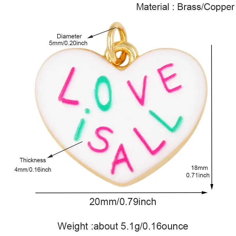Trendy Colorful Heart Star Charm Pendant,Love Kiss Mom Lucky Letter Choker DIY Jewelry Making Necklace Bracelet Supplies L46