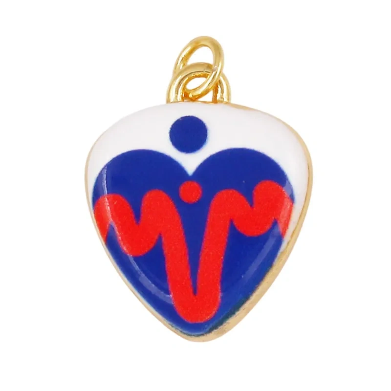 Trendy Colorful Heart Star Charm Pendant,Love Kiss Mom Lucky Letter Choker DIY Jewelry Making Necklace Bracelet Supplies L46