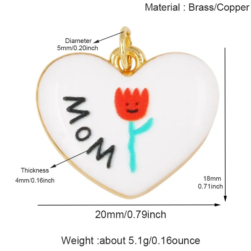 Trendy Colorful Heart Star Charm Pendant,Love Kiss Mom Lucky Letter Choker DIY Jewelry Making Necklace Bracelet Supplies L46