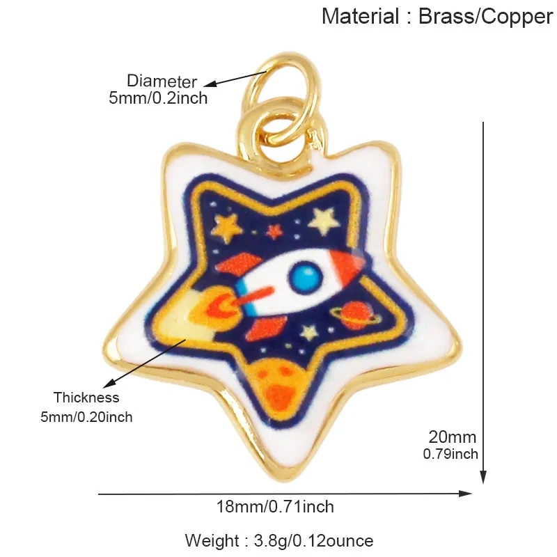 Trendy Sky Cloud Star Moon Weather Spaceship Hot Air Balloon Universe Geometric Pendant,Necklace Dainty Collarbone Jewelry M47