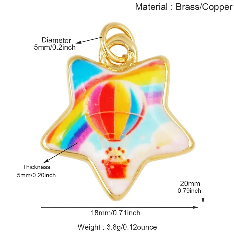 Trendy Sky Cloud Star Moon Weather Spaceship Hot Air Balloon Universe Geometric Pendant,Necklace Dainty Collarbone Jewelry M47