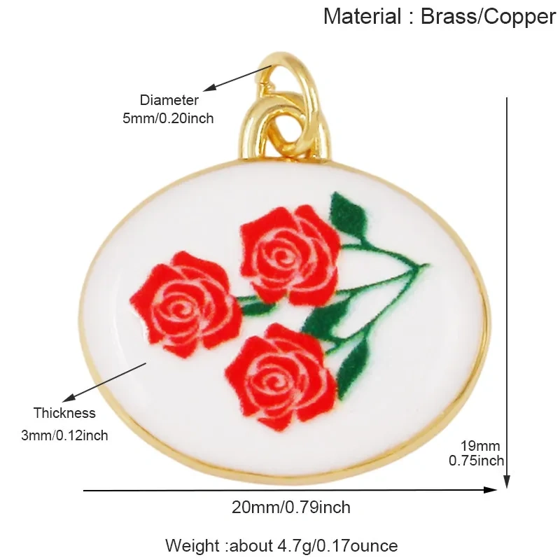 Fashion Colorful Rose Sunflower Tulip Floral Flower Charm Pendant,Collarbone Necklace Bracelet DIY Jewelry Making Supplies R06