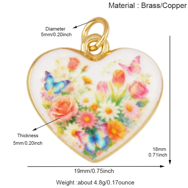 Fashion Colorful Rose Sunflower Tulip Floral Flower Charm Pendant,Collarbone Necklace Bracelet DIY Jewelry Making Supplies R06