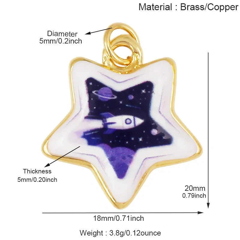 Trendy Sky Cloud Star Moon Weather Spaceship Hot Air Balloon Universe Geometric Pendant,Necklace Dainty Collarbone Jewelry M47