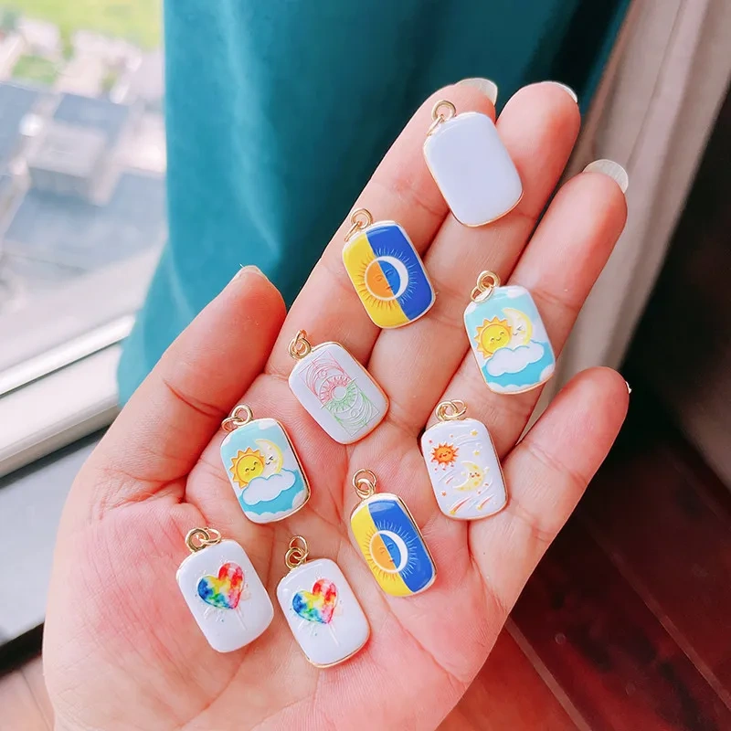 Trendy Sky Cloud Star Moon Weather Spaceship Hot Air Balloon Universe Geometric Pendant,Necklace Dainty Collarbone Jewelry M47