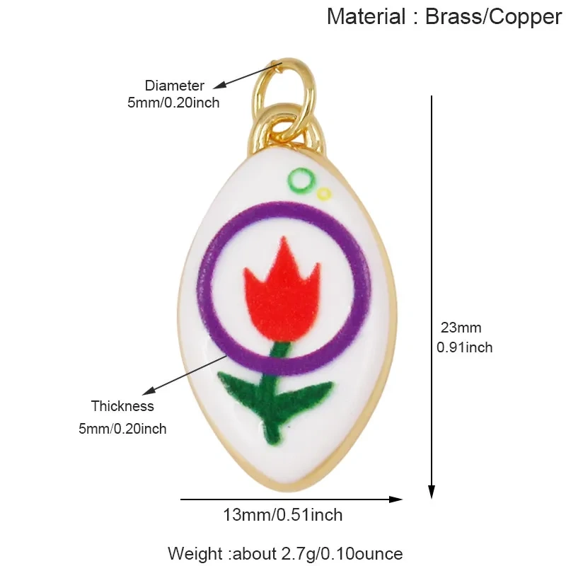Fashion Colorful Rose Sunflower Tulip Floral Flower Charm Pendant,Collarbone Necklace Bracelet DIY Jewelry Making Supplies R06