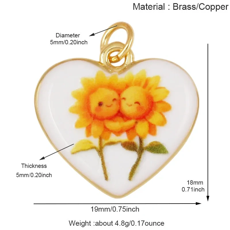 Fashion Colorful Rose Sunflower Tulip Floral Flower Charm Pendant,Collarbone Necklace Bracelet DIY Jewelry Making Supplies R06