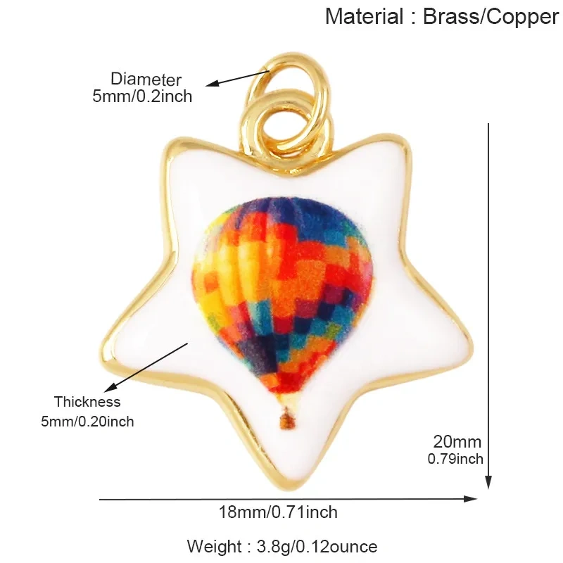 Trendy Sky Cloud Star Moon Weather Spaceship Hot Air Balloon Universe Geometric Pendant,Necklace Dainty Collarbone Jewelry M47