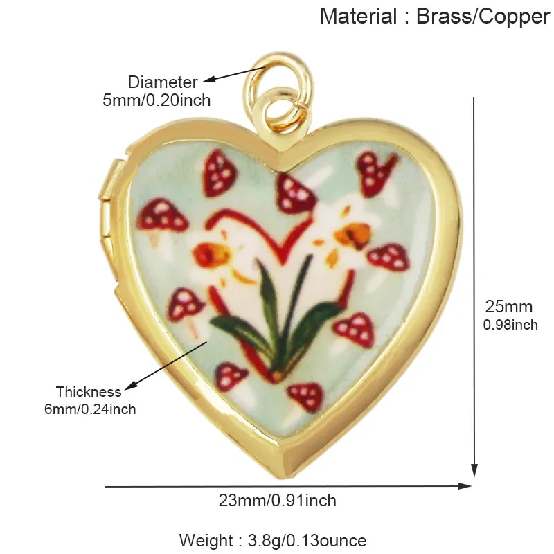 Fashion Rose Tulip Sunflower Four Leaf Clover Charms Pendant,Openable Heart Flower Locket Necklaces Bracelet Jewelry Supply M44