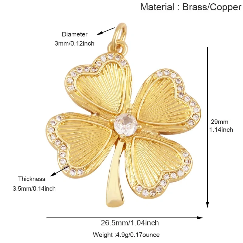 Trendy Colorful Flower Four Leaf Clover Charm Pendant,DIY Jewelry Accessories for Necklace Making Bracelet Earring Supplies R36