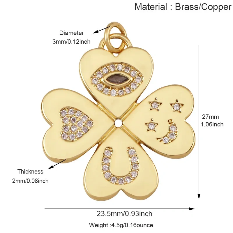 Trendy Colorful Flower Four Leaf Clover Charm Pendant,DIY Jewelry Accessories for Necklace Making Bracelet Earring Supplies R36
