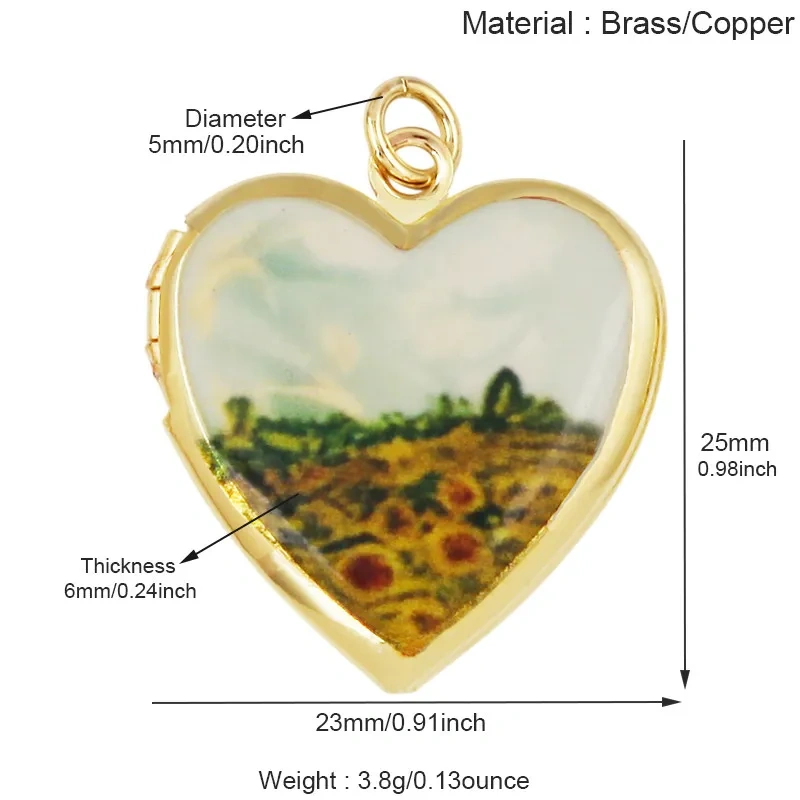 Fashion Rose Tulip Sunflower Four Leaf Clover Charms Pendant,Openable Heart Flower Locket Necklaces Bracelet Jewelry Supply M44