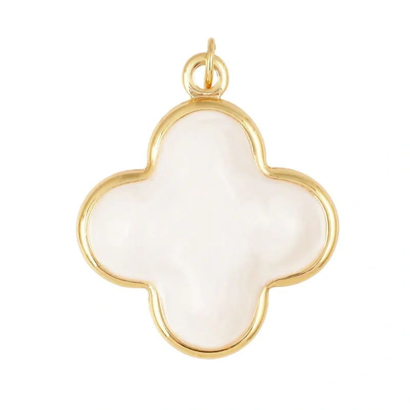 Trendy Colorful Flower Four Leaf Clover Charm Pendant,DIY Jewelry Accessories for Necklace Making Bracelet Earring Supplies R36