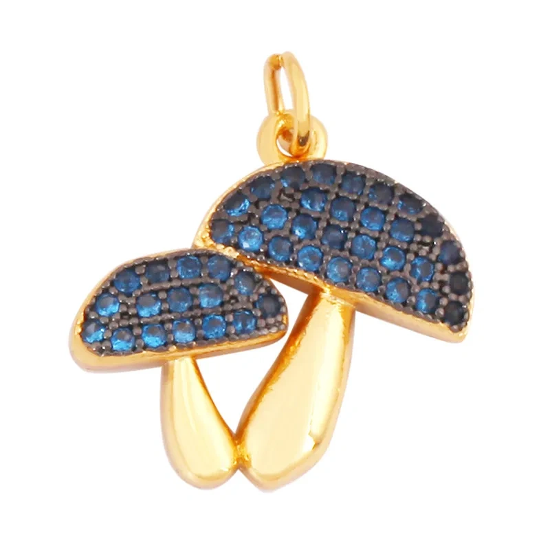 Cute Enamel Red White Mushroom Chili Charm Pendant,Colorful Cubic Zirconia Inlaid Necklaces Bracelet DIY Jewelry Supplies R10