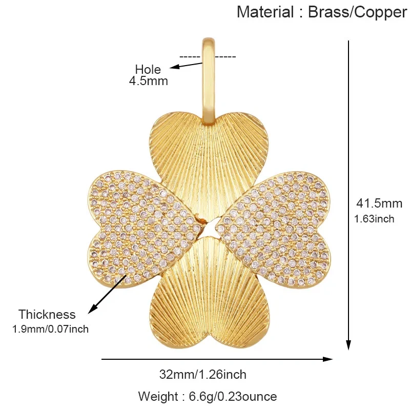 Trendy Colorful Flower Four Leaf Clover Charm Pendant,DIY Jewelry Accessories for Necklace Making Bracelet Earring Supplies R36