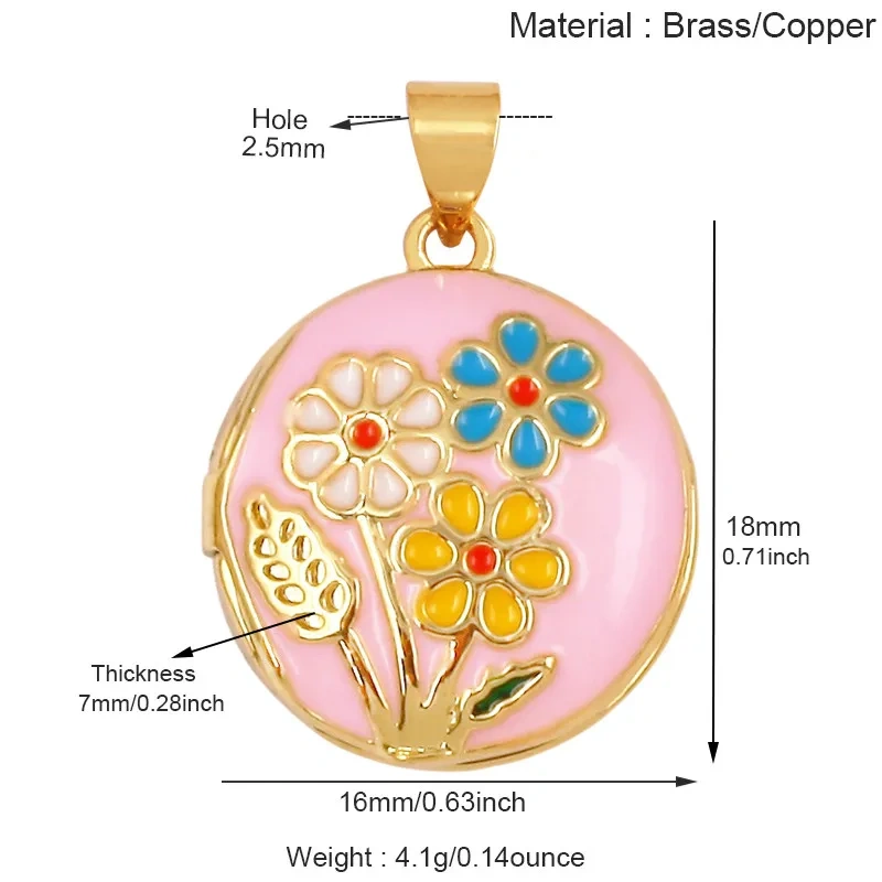 Fashion Rose Tulip Sunflower Four Leaf Clover Charms Pendant,Openable Heart Flower Locket Necklaces Bracelet Jewelry Supply M44