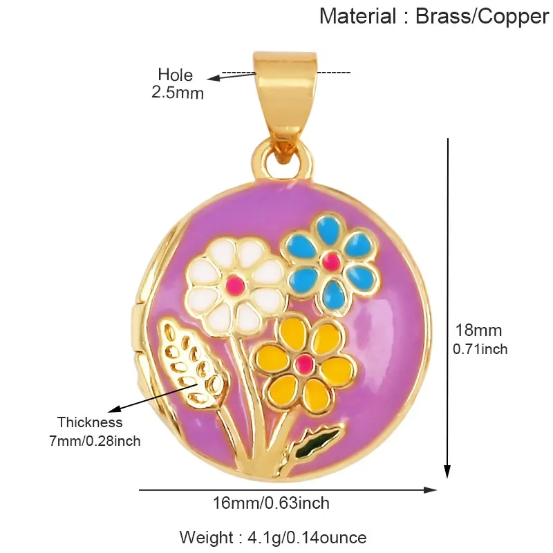 Fashion Rose Tulip Sunflower Four Leaf Clover Charms Pendant,Openable Heart Flower Locket Necklaces Bracelet Jewelry Supply M44