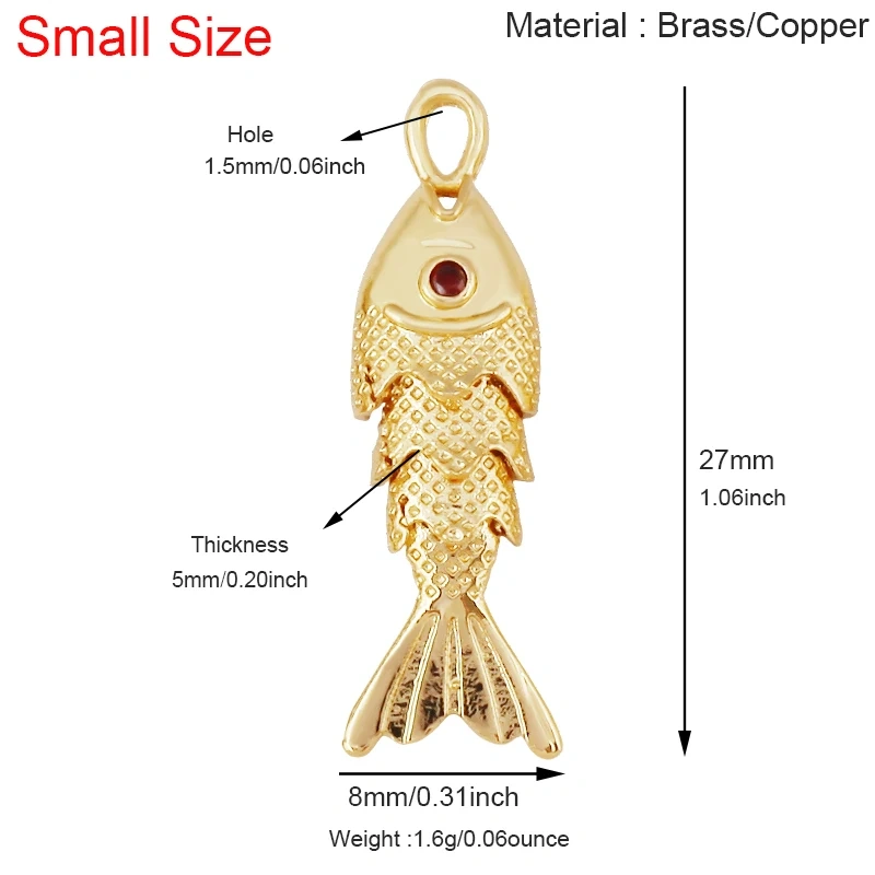 Enamel Fish Bone Squid Marine Sea Dalphin Charm Pendant,18K Real Gold Silver Plated Zircon Jewelry Finding Supplies S87 S75