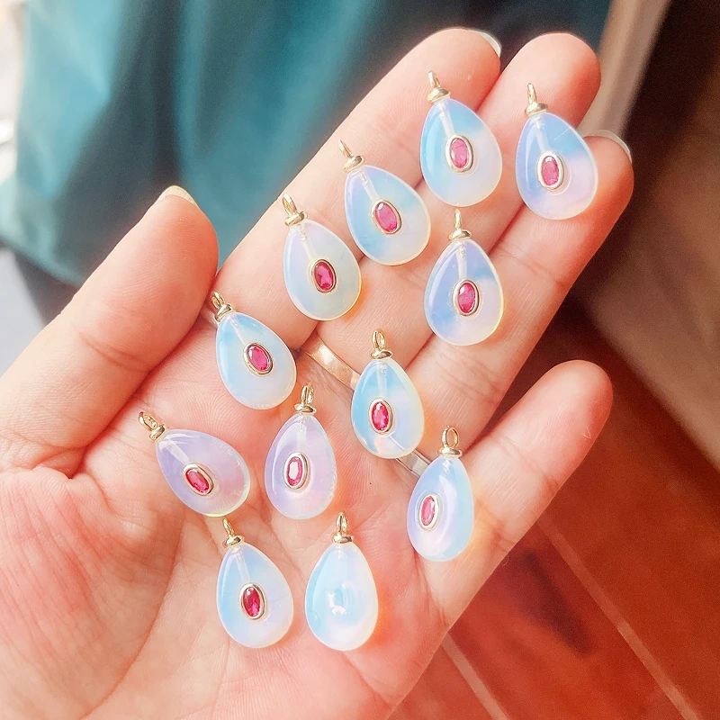 Fashion Heart Drop Shape Pendant Necklace,Amethyst Turquoise Red Black Agate Jade Agate Amethyst Amazonite Jewelry Supplies R16