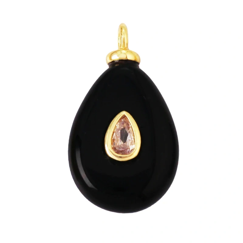 Fashion Heart Drop Shape Pendant Necklace,Amethyst Turquoise Red Black Agate Jade Agate Amethyst Amazonite Jewelry Supplies R16
