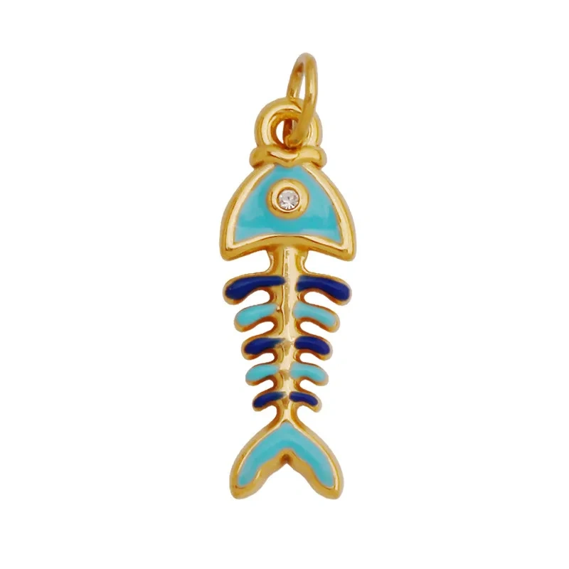 New Stainless Steel Animal Ocean Fish Crab Turtle Dolphin Shell Charm Pendant,Painted DIY Necklace Bracelet Jewelry Supplies R74