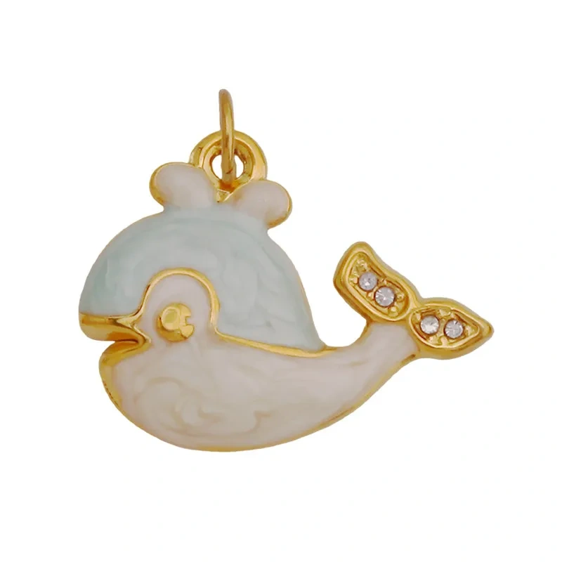 New Stainless Steel Animal Ocean Fish Crab Turtle Dolphin Shell Charm Pendant,Painted DIY Necklace Bracelet Jewelry Supplies R74