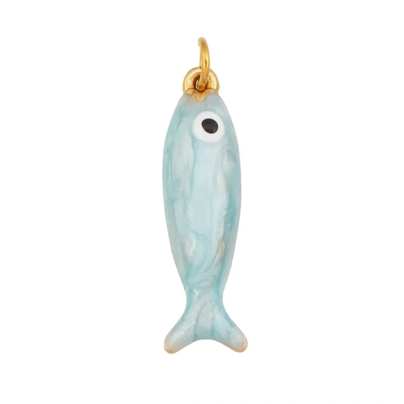 New Stainless Steel Animal Ocean Fish Crab Turtle Dolphin Shell Charm Pendant,Painted DIY Necklace Bracelet Jewelry Supplies R74