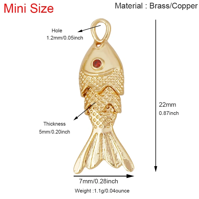 Enamel Fish Bone Squid Marine Sea Dalphin Charm Pendant,18K Real Gold Silver Plated Zircon Jewelry Finding Supplies S87 S75