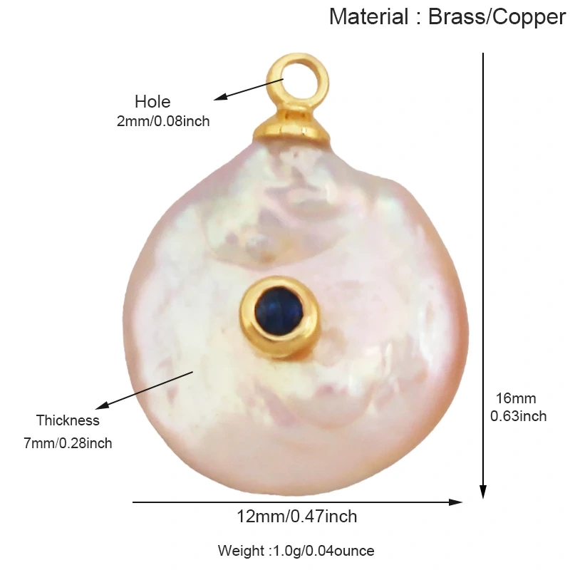 Fashion Natural Pearl Shell Charm Pendant,Real 18K Gold Plated Jewelry Necklace Craft Making Colorful Zircon DIY Accessories R17