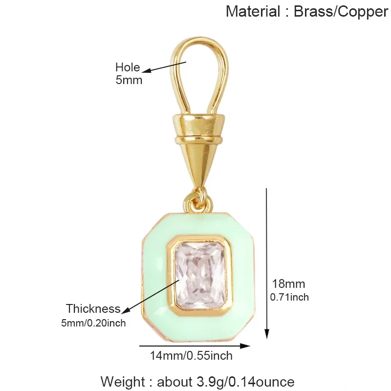 Colorful Enamel Charms Heart Water Drop Geometric Small Pendants Minimalist DIY Necklace Bracelet Jewelry Making Accessories J06
