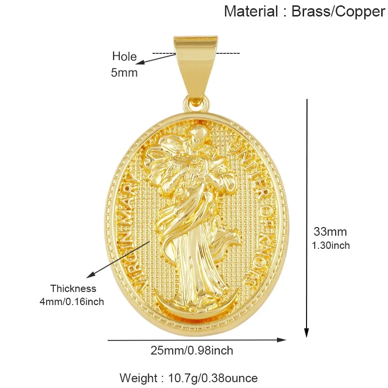 European Vintage Enamel Zircon Gold Plated Round Oval Tag Charms Pendant,DIY Handmade Necklace Jewelry DIY Making Supplies L90