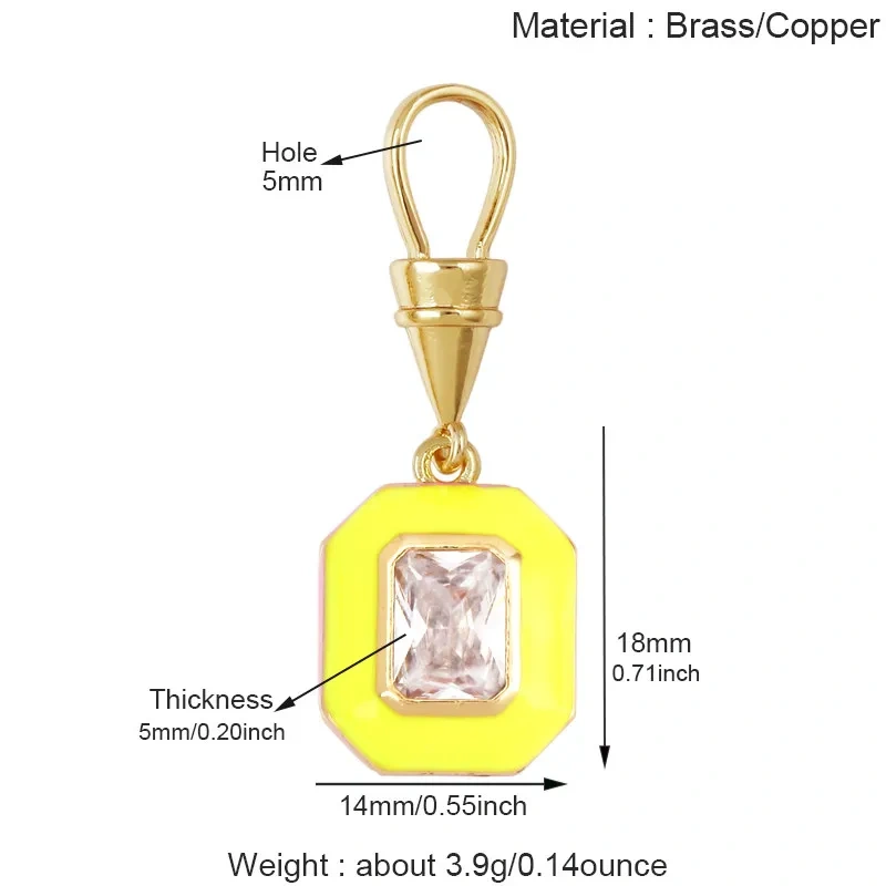 Colorful Enamel Charms Heart Water Drop Geometric Small Pendants Minimalist DIY Necklace Bracelet Jewelry Making Accessories J06
