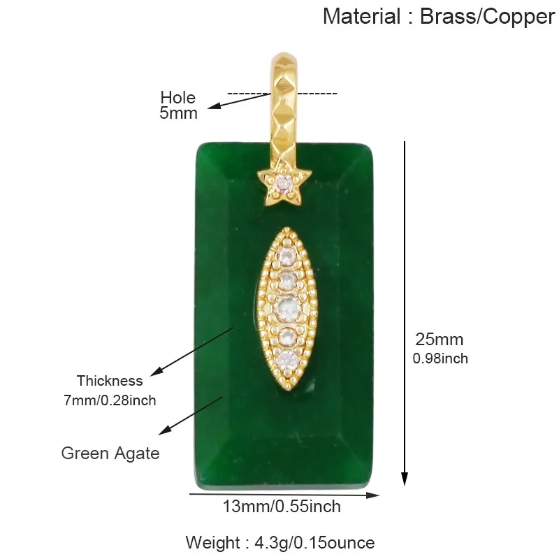 Natural Semi‑Precious Stone Star Charms,Amazonite Rose Quartz Tiger's Eye Turquoise Pendant Jewelry DIY Bracelet Necklace J39