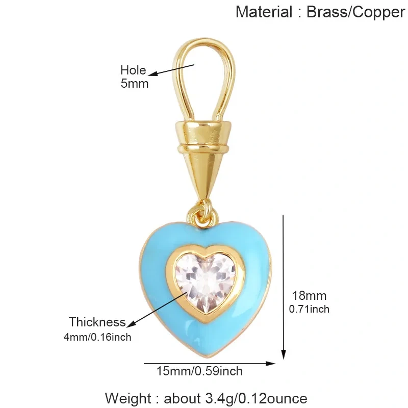 Colorful Enamel Charms Heart Water Drop Geometric Small Pendants Minimalist DIY Necklace Bracelet Jewelry Making Accessories J06