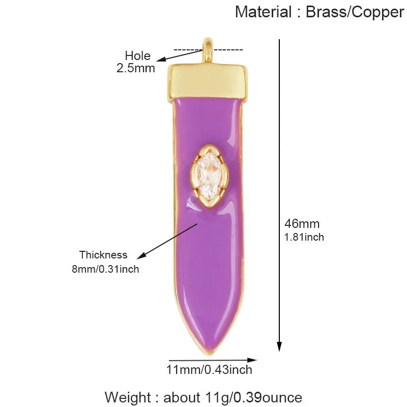 Luxury Zircon Cone Spike Teardrop Charm Pendant,DIY Necklace Bracelet Earring Jewelry Handmade Making Accessories Supplies H43