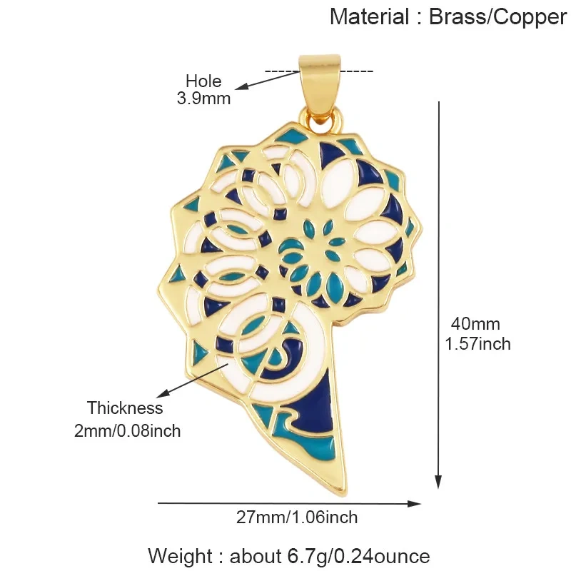 Light Luxury Bohemian Enamel Charms Real 18K Gold Plated,DIY Jewelry Findings for Bracelet Necklace Making Pendant Supply J33