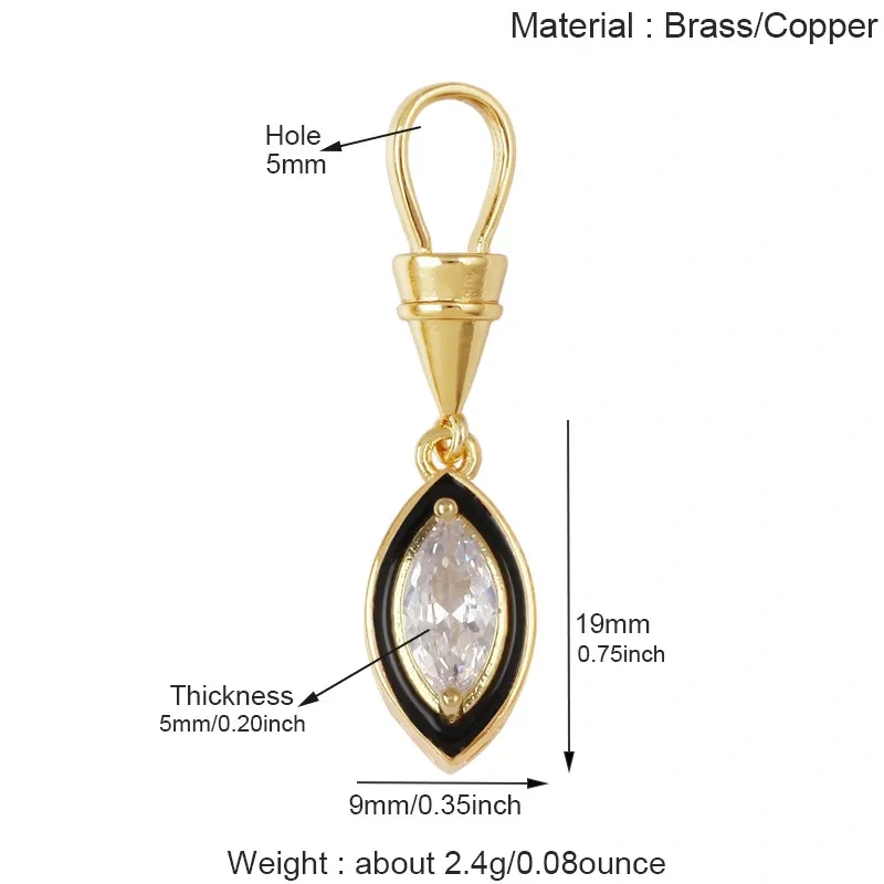 Trendy Rainbow Enamel Heart Marquise Teardrop Round CZ Pendant Charms,Necklace Bracelet Earring Jewelry Making Supplies J06 M13