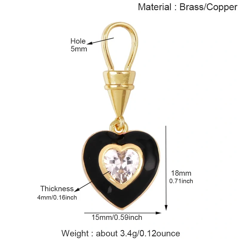 Colorful Enamel Charms Heart Water Drop Geometric Small Pendants Minimalist DIY Necklace Bracelet Jewelry Making Accessories J06